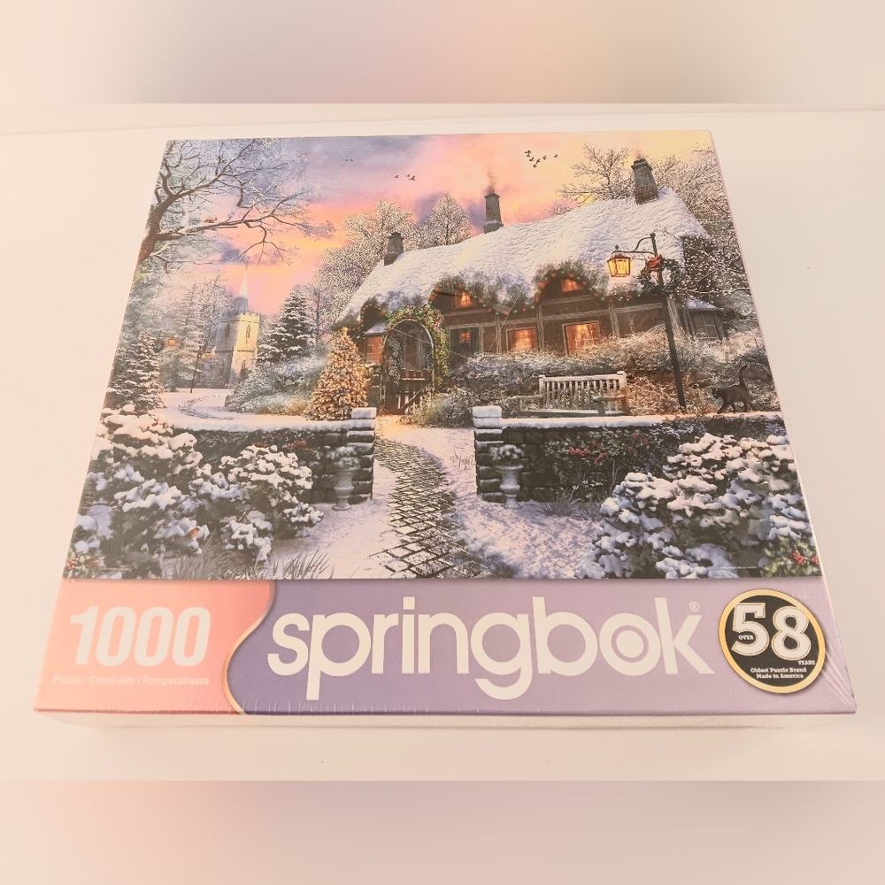 Springbok Winter Cottage 1000 Piece Puzzle Snow Christmas Sealed‎ NEW